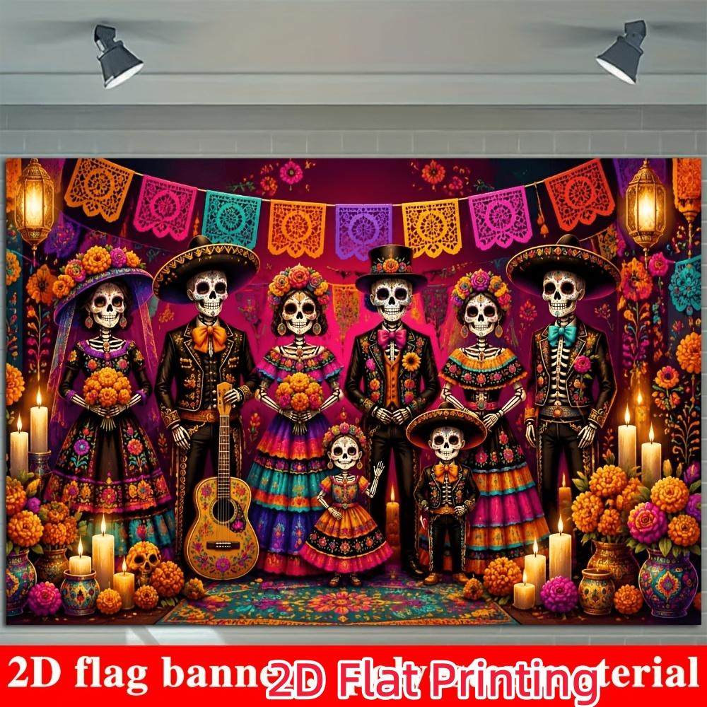 Photography Background: 2D Flat Printing Banner 1 Piece Ghost Banner for Dia De Los Muertos In Mexicozyc