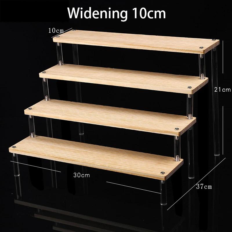 Acrylic Wooden Display Riser Stand for Funko POP Figures,Earring Ring Holder Cupcake Stand,Perfume Stand Organizer Display