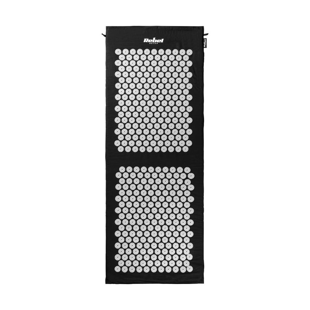 Acupressure Mat With Spikes + Pillow 130X50Cm Xxl For Massage, Black Rebel
