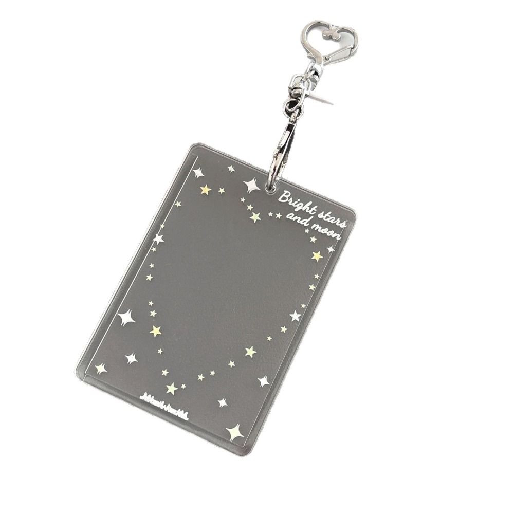 Acrylic Photocard Holder Heart Star Pattern With Keychain Photo Card Protector 3-inch Kpop Idol Card Kpop Idol Card Holder