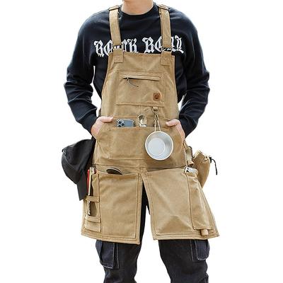 [Makalu] Outdoor Apron, Camping Apron, BBQ Apron, Fireproof Fabric, Heat Resistant, Protective, Car Camping, Portable, Canvas Apron, Cafe Apron, Work