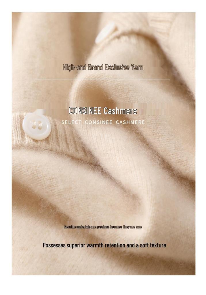 100% Pure Cashmere Women's Two-Piece Look Cardigan - Autumn/Winter 2026 Collection