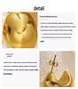 Chic Retro Gold C-Shaped Titanium Stud Earrings - European & American Style