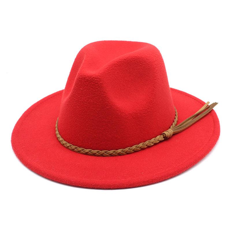 Fedora Hat Woolen Top Hat Jazz Hat Men'S And Women'S Woolen Hats