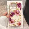 Luxury Gilded Flowers Art Case For iPhone 16 15 Pro Max Cases iPhone 17 11 12 13 ProMax 14 15 Plus 17 Air XS XR Shockproof Cover
