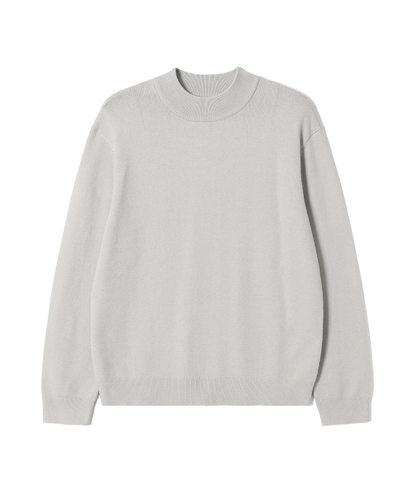 ADHOC Unisex Basic Mock Neck Knit (Lt-Beige) (Hcalka2)
