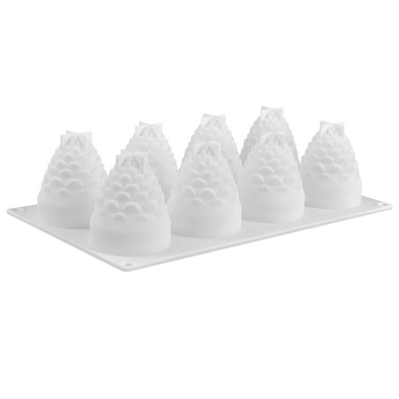1 Pc 8 Three-dimensional Pine Cone Jelly Mousse Cake Mold Ice Cream Pineapple Mold Silicone Mold DIY Chocolate Fondant Mold
