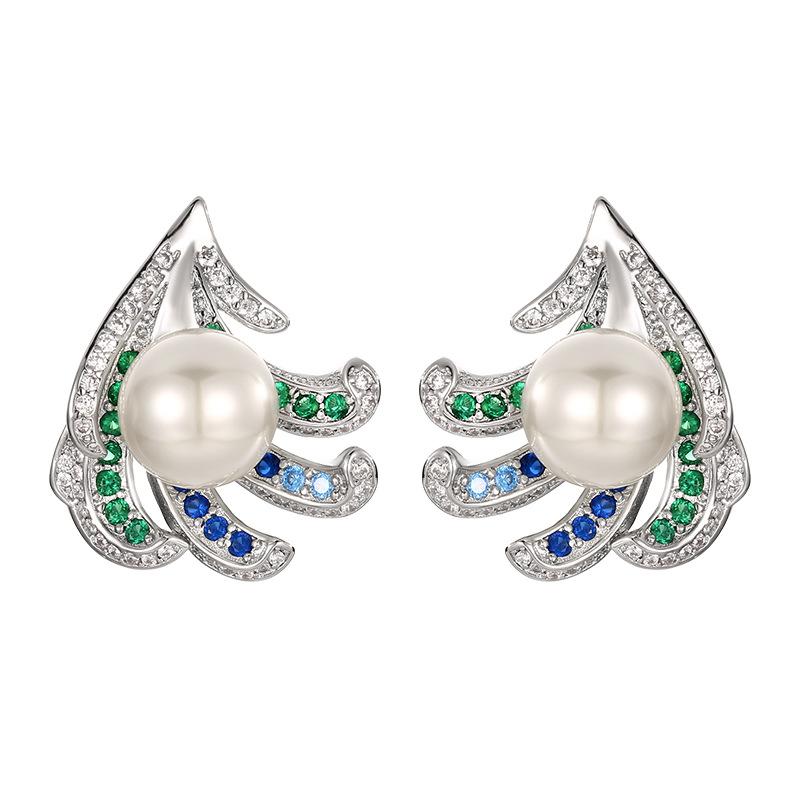 Jewelry Set Pearl Earrings Necklace Ring Australian White Silver Needle High-end Fashionable Women's Style