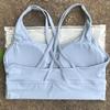 Solid Color Women Cross Back Bra Fitness Underwear Soft Fitness Sport Bra Top Gym Yoga Athletic Workout With Chest Pad