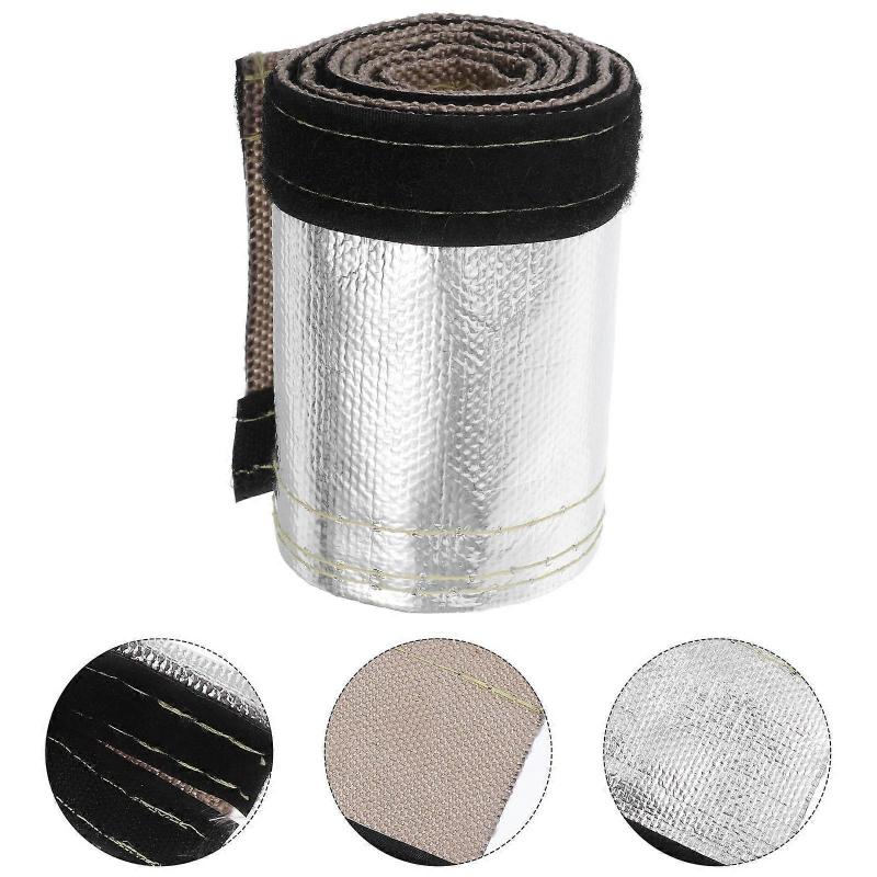 Durable Silver Fiberglass Heat Shroud Sleeve for Car High Temperature Resistance Easy Installation 1.5 inches