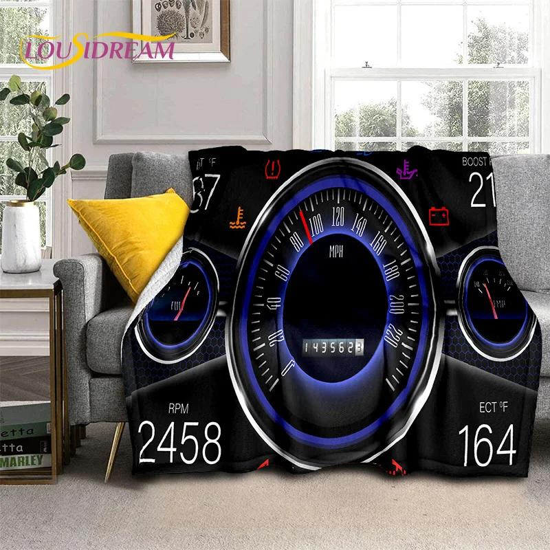 3D Car Dashboard Machine Control Screen Racing Soft Flannel Blanket for Beds Bedroom Sofa,Throw Blanket for Outdoor Leisure Nap
