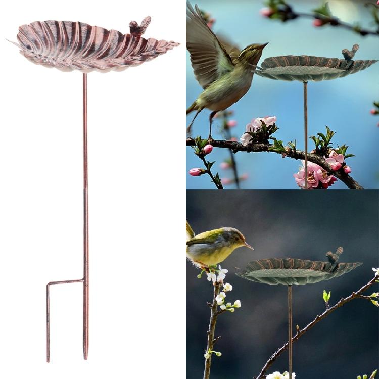Garden Metal Bird Bath Stake for Patios and Garden Featuring a Unique Bird Ornaments Bird Feeding Bowl