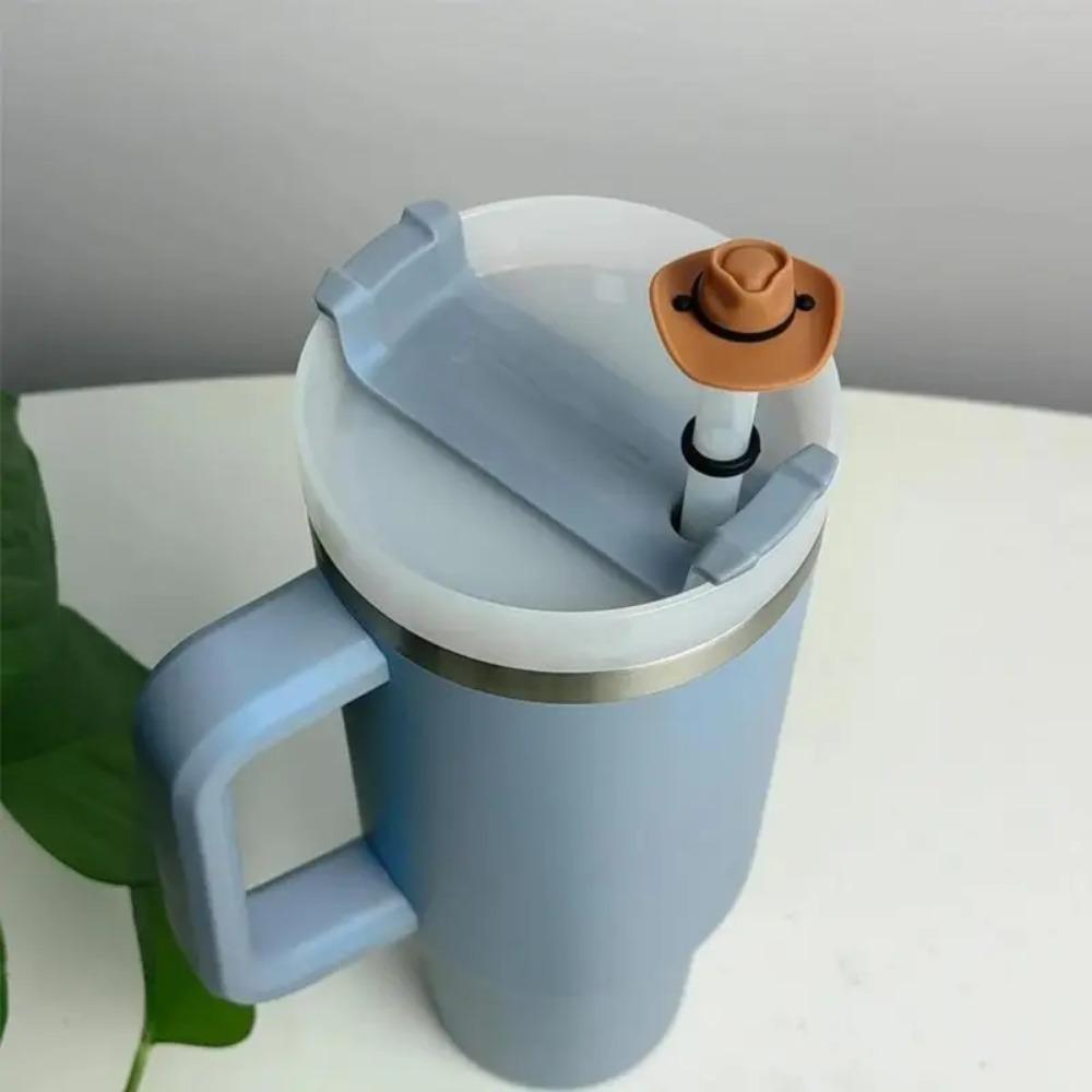 Leak Proof Cowboy Hat Straw Cover Dust-proof Straw Cap Straw Tip Protective Cap Straw Topper  Party