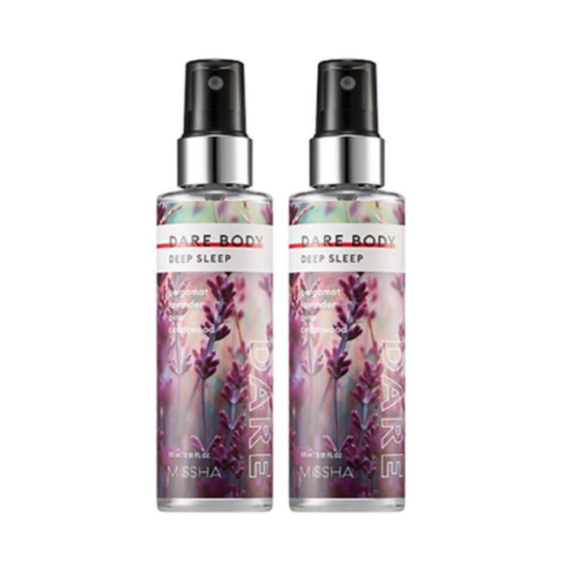 MISSHA Dare Body Mist Индуктор сна 105 мл x 2 шт. – Расслабляющий спрей для тела Clean Musk, набор