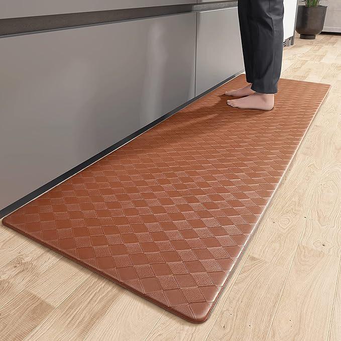 Waterproof Non-slip PVC Floor Mat: Oil-proof, Wipeable Leather, Dirt-resistant, Anti-fatigue.