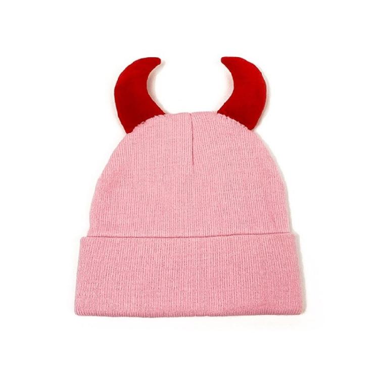 Devil Horn Winter Hat for Adult Handwoven Stretchy Caps Outdoor Activity Hat for Skiing Knitted Skull Hat Cool Accessory