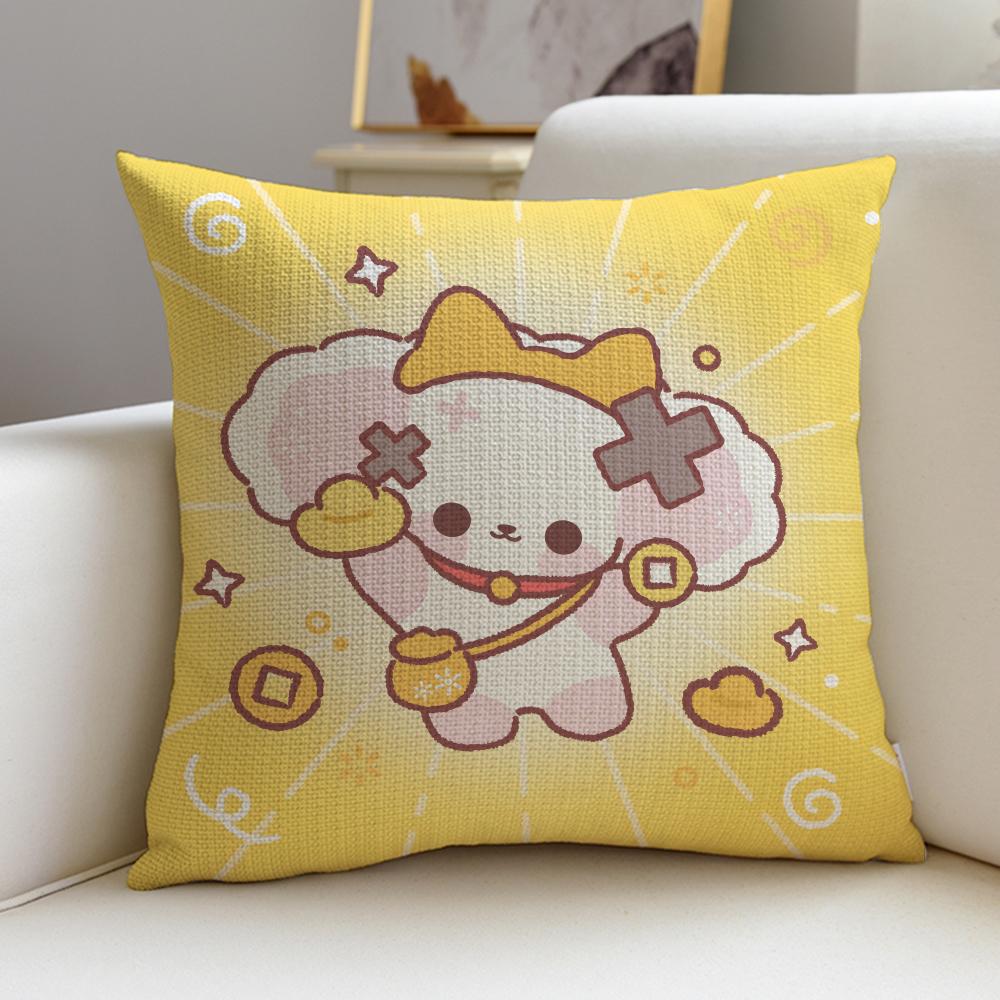 Sweet CCute NNonoS Cushion Cover Breathable and Skinfriendly Linen Pillowcase Square Removable and Washable Cushion