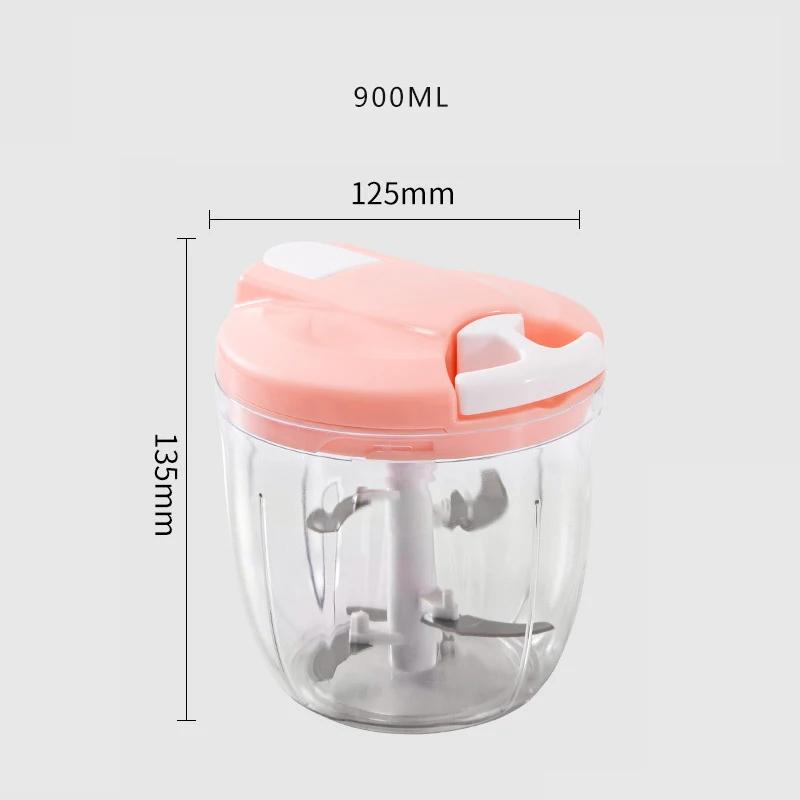 500/900ML Manual Meat Grinder Garlic Chopper Multifunction Vegetable Cutter Chopper Garlic Crusher Kitchen Gadgets