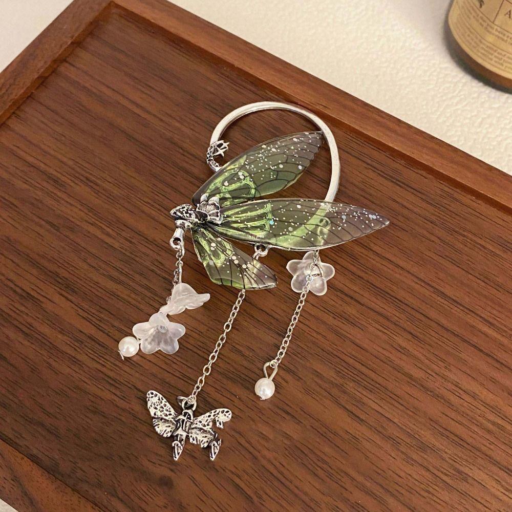 Korean Style Transparent Wings Elf Ear Cuff Tassel Single Side Ear Cuff  Girls Gift