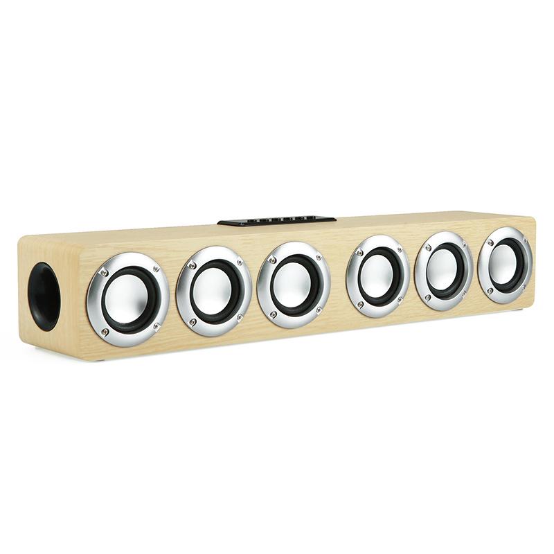 M1 Wooden Bluetooth Wireless Desktop Speaker with 6 Speakers and U Disk Support