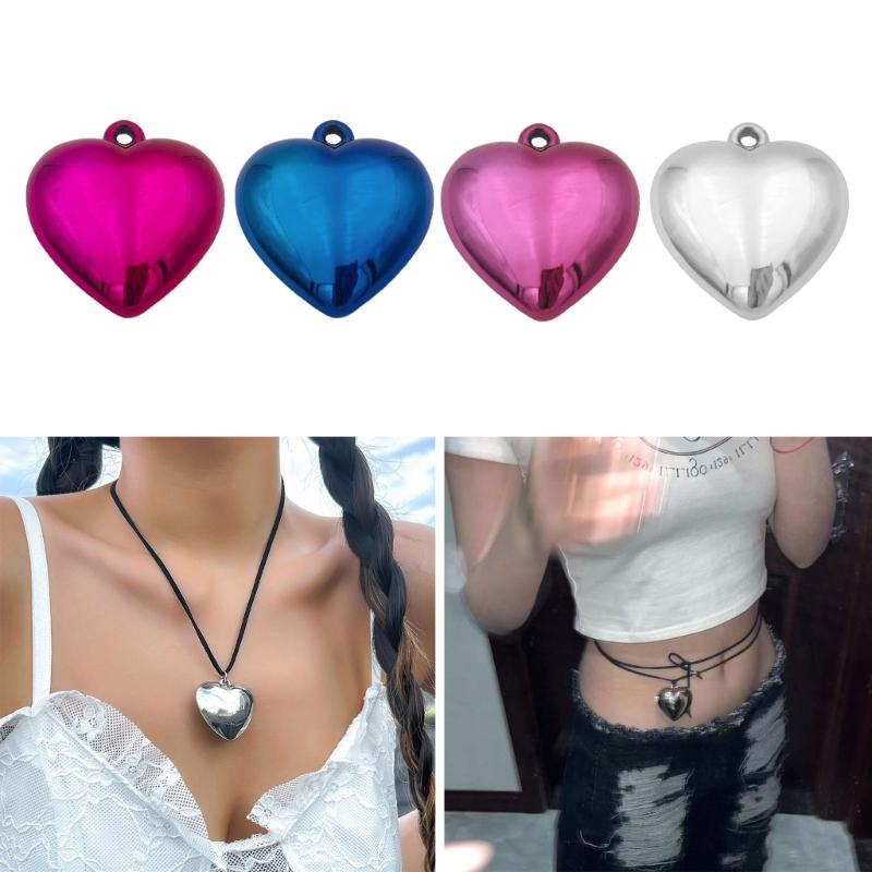 Elegant Heart Pendant for Choker Necklace Making Stylish Necklace Bead for DIY Necklace Jewelry Making Pendant with Hole