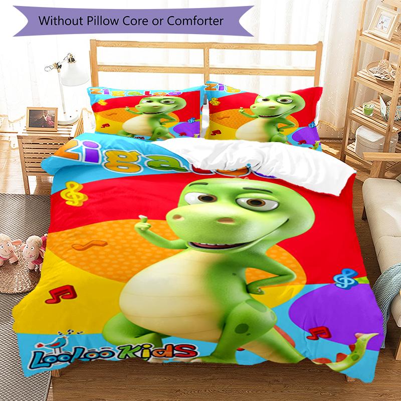3pcs CoComelon Bedding Set Duvet Cover Closure Includes 1 Duvet Cover & 2 Pillowcases, Soft and Comfortable for All Seasons.
