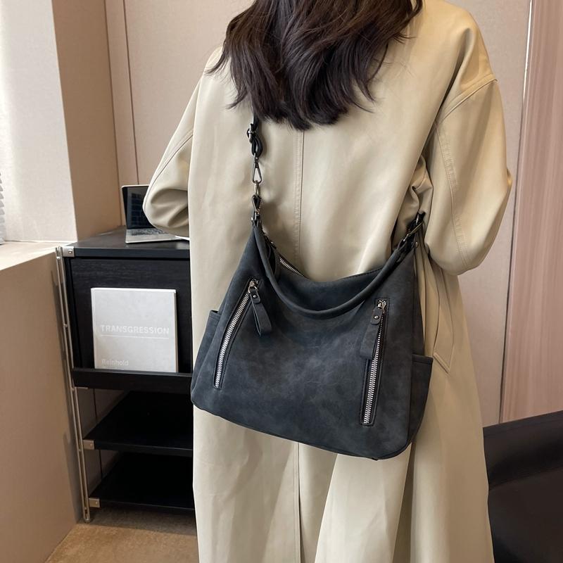 Simple Solid Color Women's Shoulder Bag, Large Capacity Handbag, Soft Pu Leather Tote Bag, Women's Casual Handbag, New Style