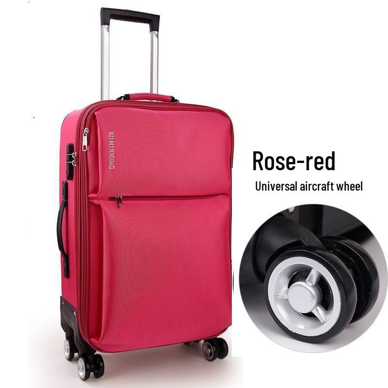 Canvas Large Capacity Carry-On Suitcase with Universal Wheels, Combination Lock, and Durable Trolley for Men and Women