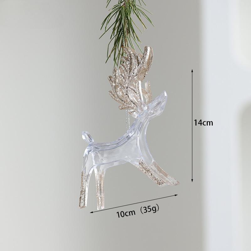 Modern Acrylic Christmas Tree Ornaments Bells Pumpkin Carriage Carousel Ballerina Minimalist Luxury Decor