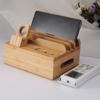 Bamboo Charging Storage Rack Mobile Phone Watch Rack Holder Organizer for Home Office Use