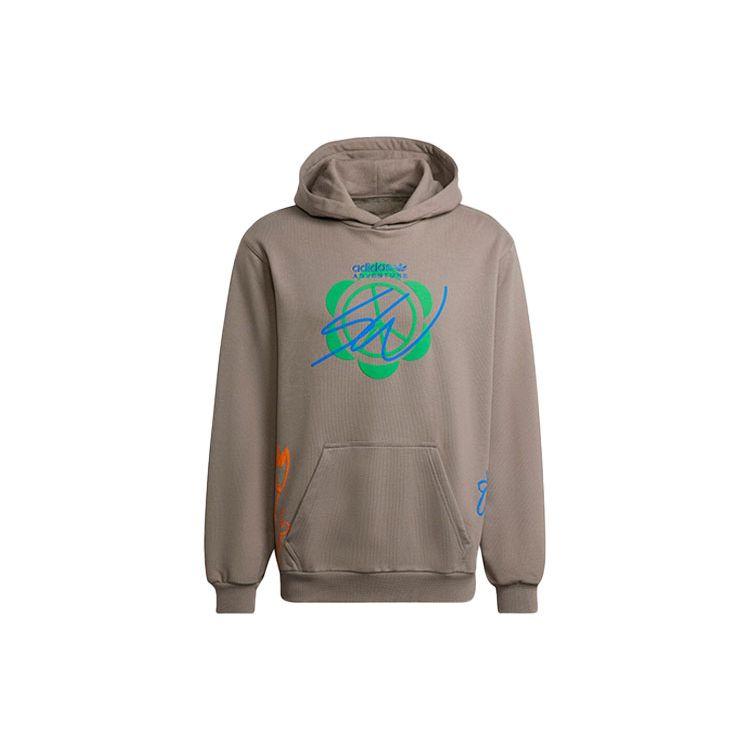 Adidas Originals X Sean Wotherspoon Superturf Graphic Pullover Hoodie Men Light Grey Brown HI3302 S