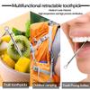 1Pc Portable Titanium Toothpicks Pocket Toothpicks Keychain Silver with Metal Toothpick Holder for Outdoor Picnic Camping Accessorie