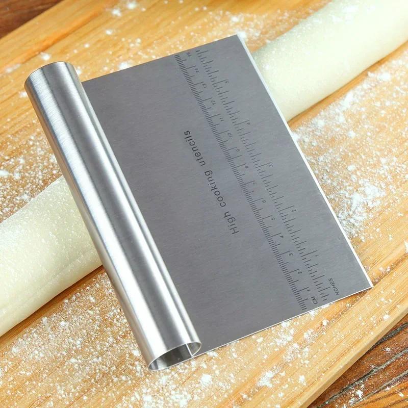 Stainless Steel Pastry Spatulas Cutter With Scale Pizza Dough Scraper Fondant Cake Decoration Tools Baking Kitchen Accessories