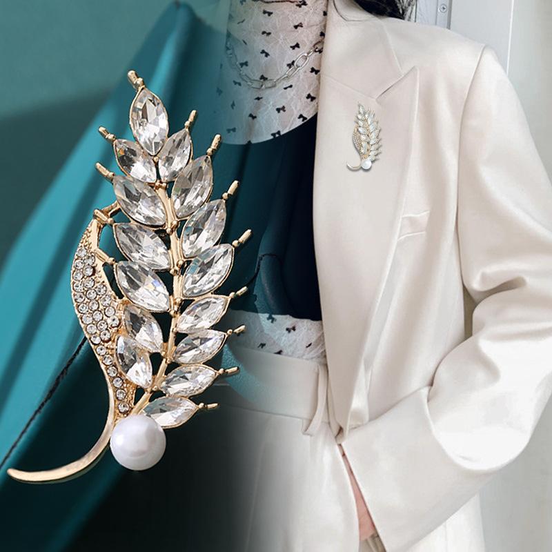 Brooch Female Premium Wheat Corsage Anti-light High-end Pin Buckle Suit Fixed Clothing Accessories Collar Pin
