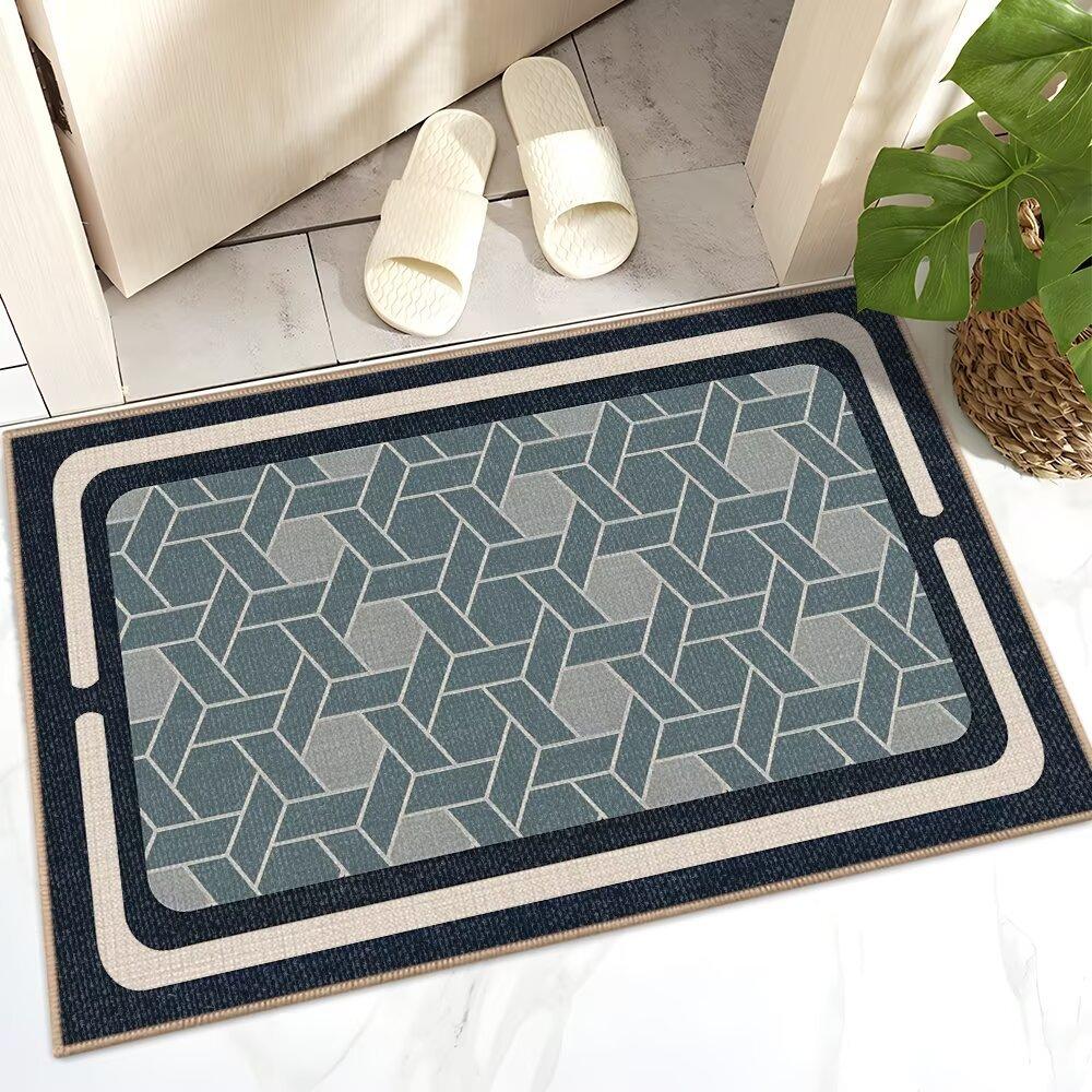 French Linen Entrance Door Porch Floor Mat Bathroom Toilet Door Dirt-Resistant Non-Slip Strong Absorbent Foot Pad Carpet