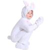 Kids Boys Girls Velvet Rabbit Animal Hooded Jumpsuit Halloween Cosplay Costumes School Stage Drama Show Performance Role Play Outfits