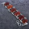 Carnelian Gemstone Handmade 925 Sterling Silver Bracelet7-8" q5E20