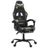 Gaming Chair with Footrest Swivel Black Camouflage PU Leather