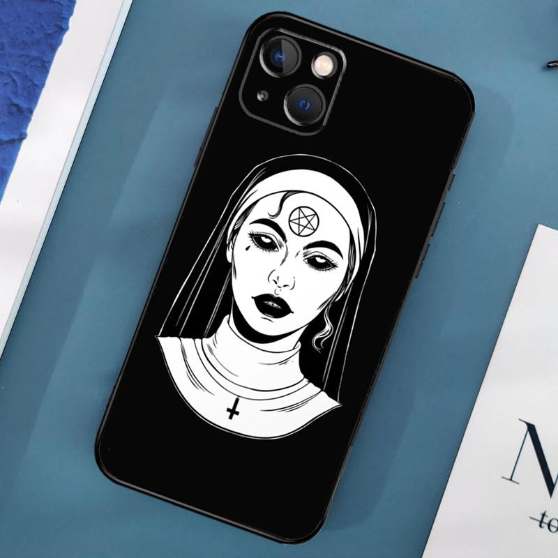 

Чохол для телефону Satan Satanic Nun для iPhone 15 14 Pro Max 11 13 12 Mini X XR XS Max SE 2020 7 8 Plus Cover Capa iPhone 13Pro MAX