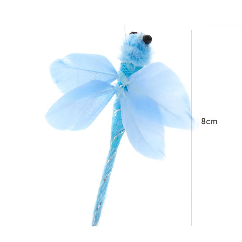 10pcs Random Mix Feather Dragonfly Replacement Head Cat Teaser Stick Change Heads Toys Pet Supplies