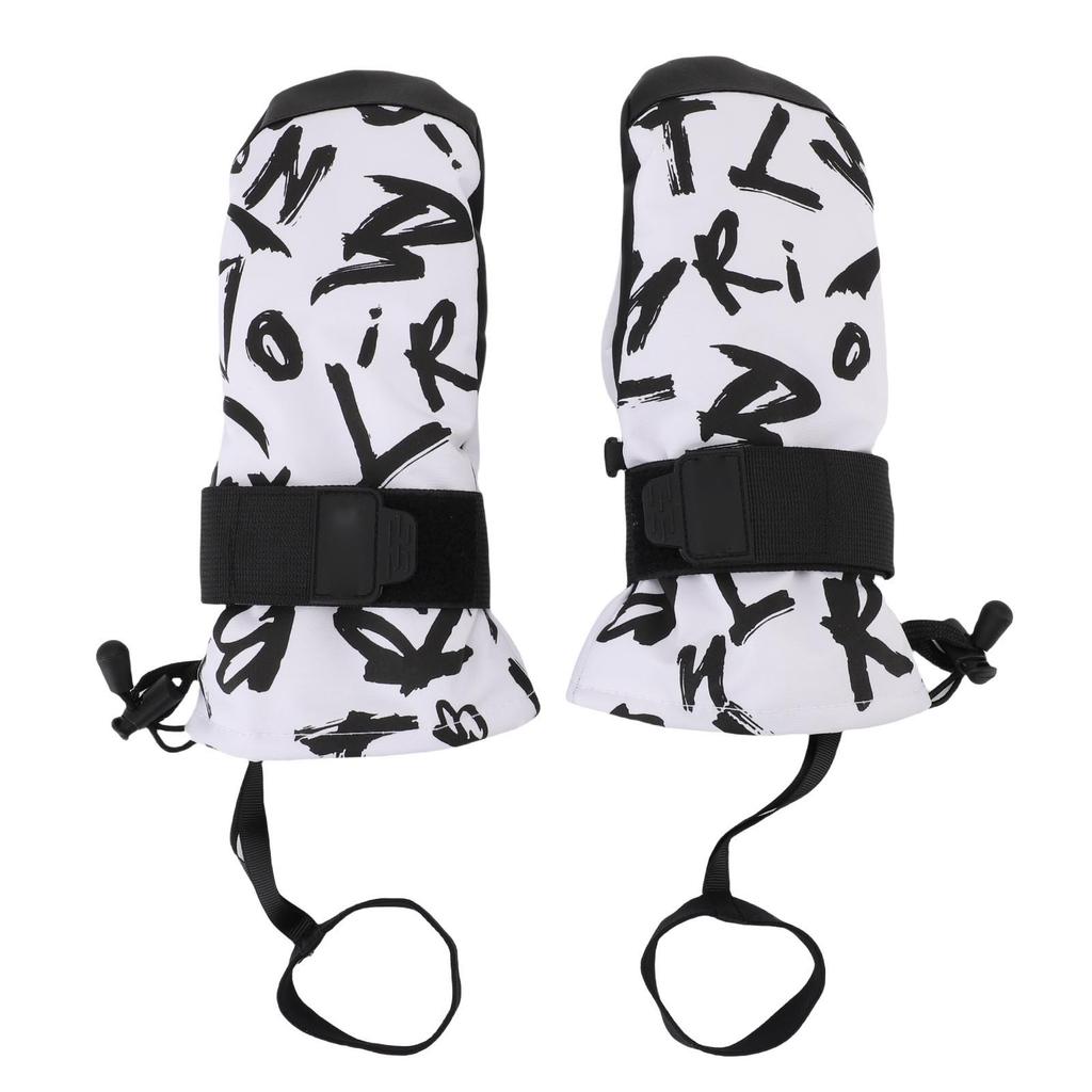 Rękawice narciarskie dla dzieci z ochraniaczami na nadgarstki, wodoodporne, wstrząsoodporne, ciepłe, pluszowe wnętrze, rękawice śnieżne dla dzieci na zimę