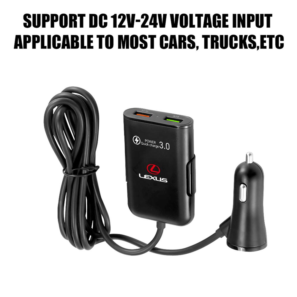 crptuz1 3 In1 Car Fast Charger Car Socket Adapter USB Extended Wire Car Accessory For Lexus RX450h Al20 CT200h IS300h ES300h NX RX GS IS