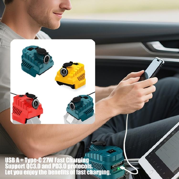 Car Charger Adapter Energy Efficient Featuring ABS Durability and Overload Protections Suitable for 18/20V Batteries