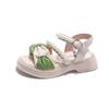 Children's Sandals 2024 Summer New Girl Princess Style Sandals Little Girl Soft Sole Pearl Sandals