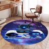 Cosmic Bot Crew Pattern Round Rug, Indoor/Outdoor Mat, for Picnic, Gameroom, Bedroom, Office, Living Room, Home Decor Carpet, Birthday Gift