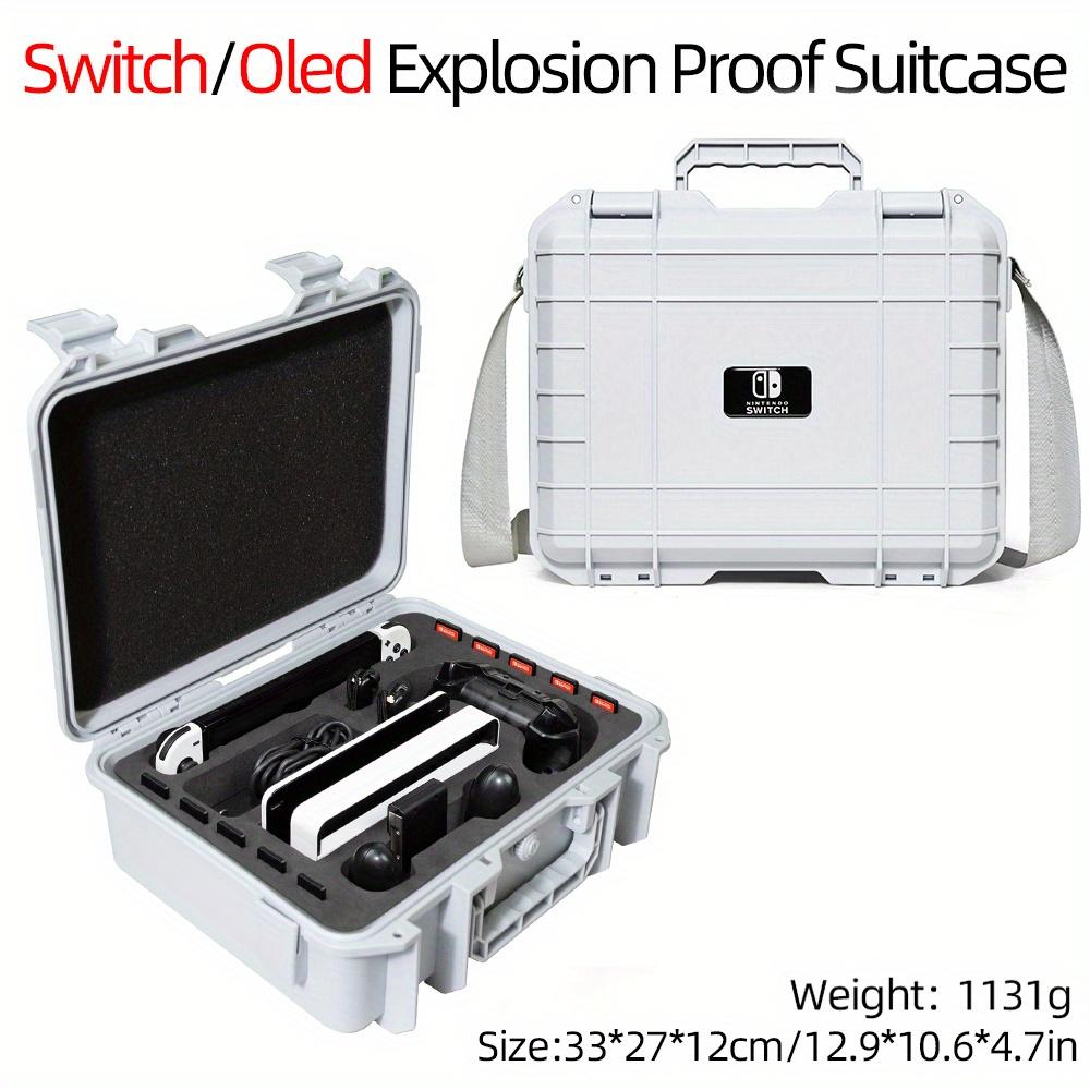 

Взрывозащищенный чемодан NS, жесткая сумка для хранения из ЭВА для консоли Nintendo Switch, OLED-консоль, водонепроницаемая сумка на плечо белый