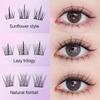 10 Rows Large Capacity Glue-free False Eyelashes Single Cluster 10-12MM C-curled Natural Self-adhesive False Eyelashes
