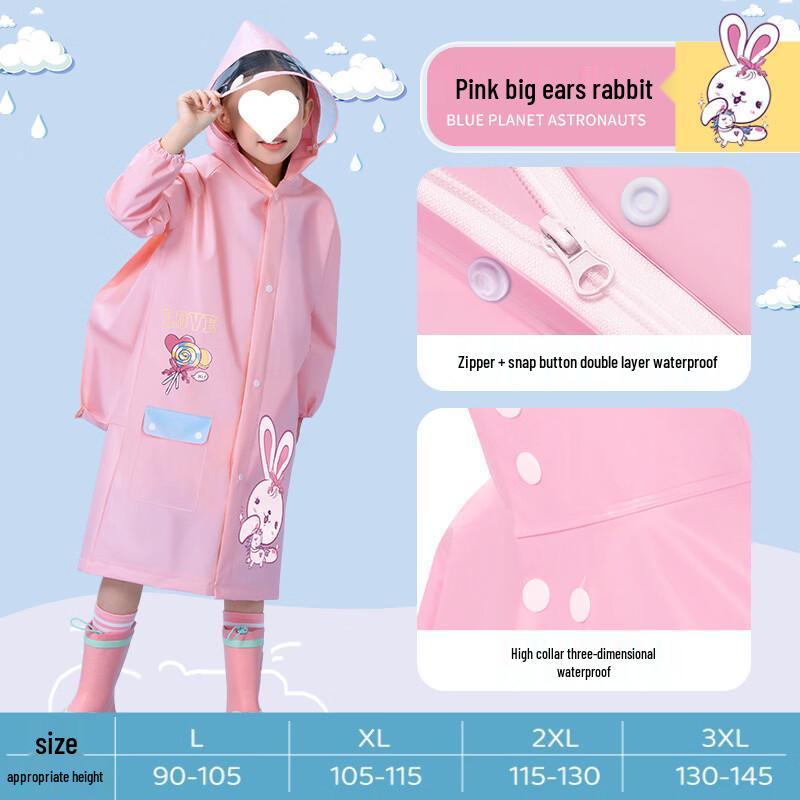 Children's EVA Rain Poncho with Backpack Slot