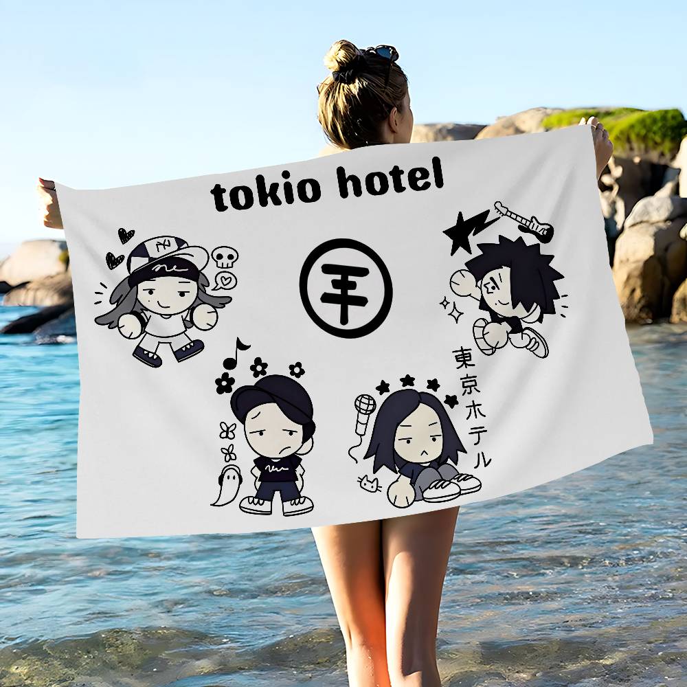 Klassisches Band T-Tokio H-Hotel Mikrofaser Strandtuch Saugfähig Schnelltrocknend Weich Yoga Schwimmen Resort Bergsteigen Handtuch