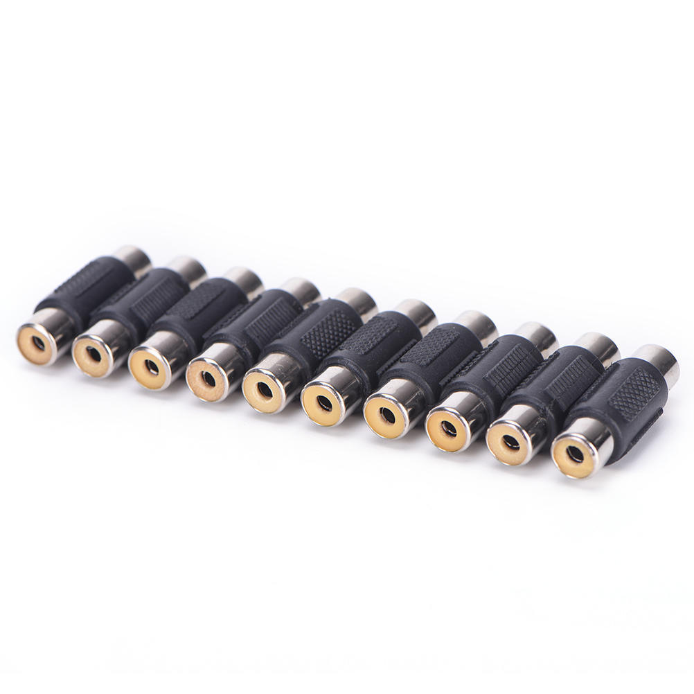 

10pcs RCA Joiner Couplers AV Female to F/F Audio Adapter Connector